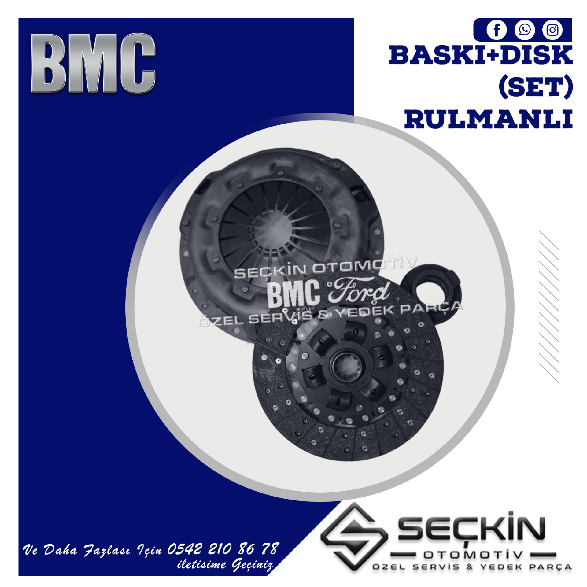 BMC MEGASTAR DEBRİYAJ BASKI+DİSK RULMANLI SET 6 İLERİ