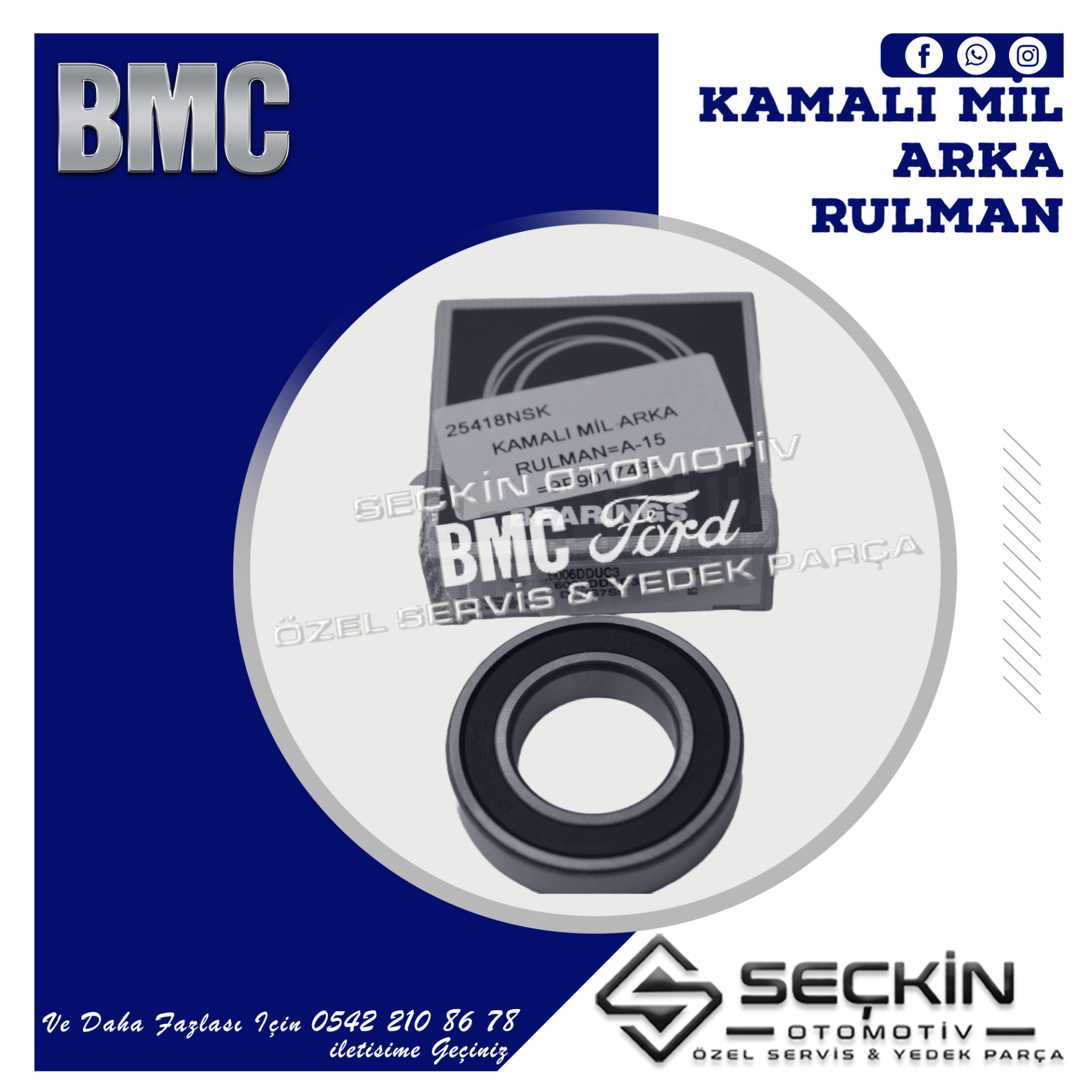 BMC LEVEND TDİ 80 A/15 KAMALI MİL ARKA RULMAN