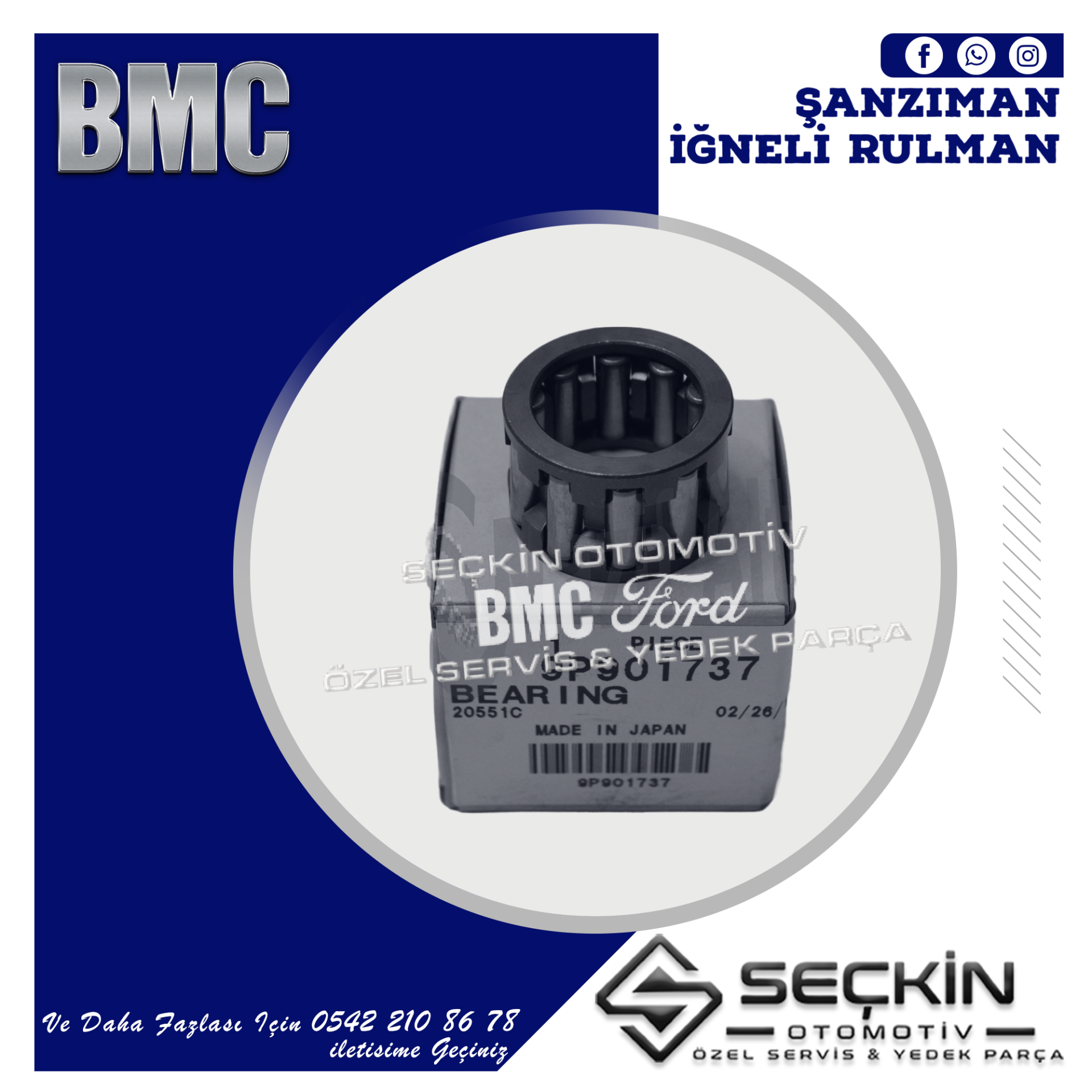 BMC A/15 ŞANZIMAN İĞNELİ RULMAN 9P901737 4.VİTES PRİZDİREK