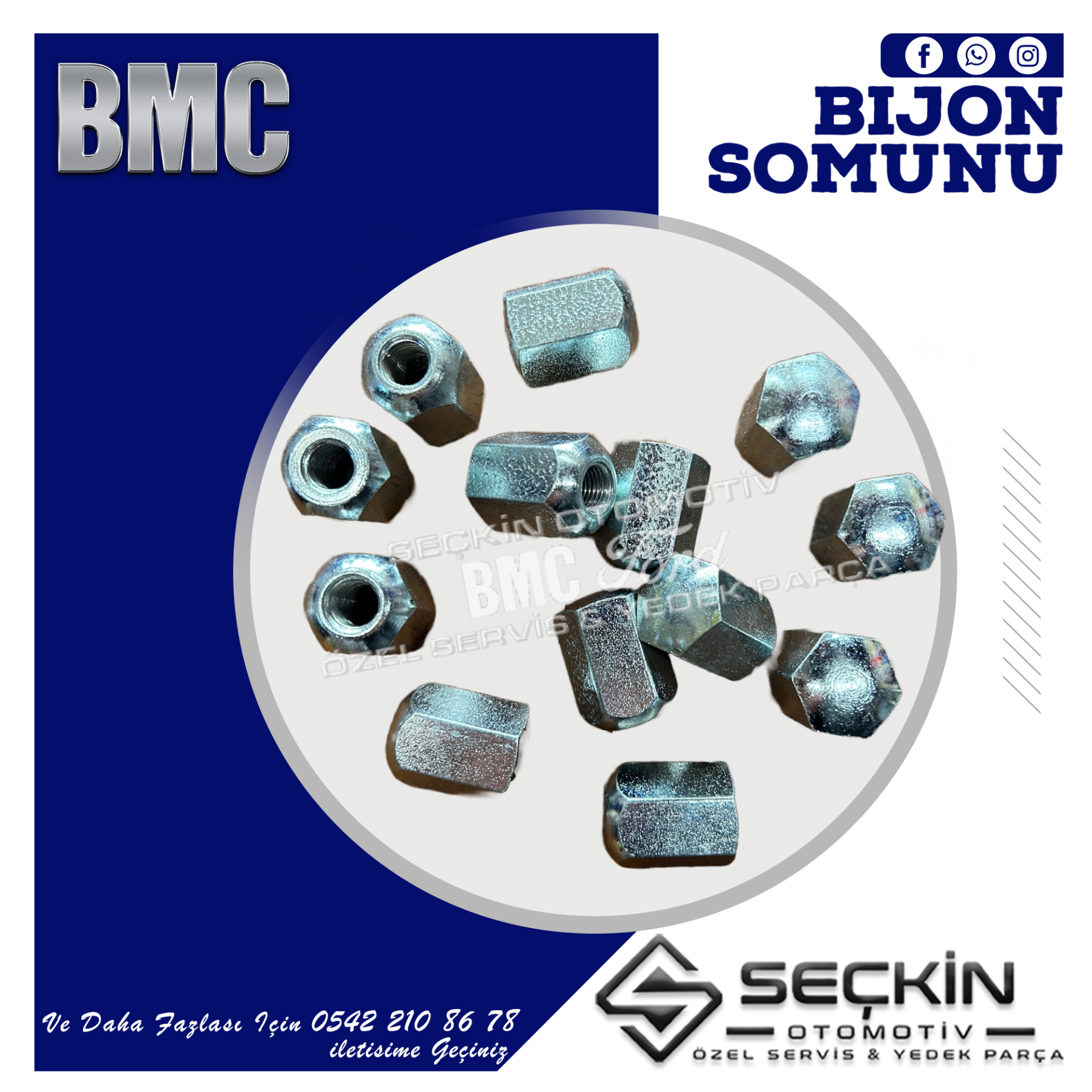 BMC TM 30 BİJON SOMUNU YENİ MODEL GALVANİZLİ
