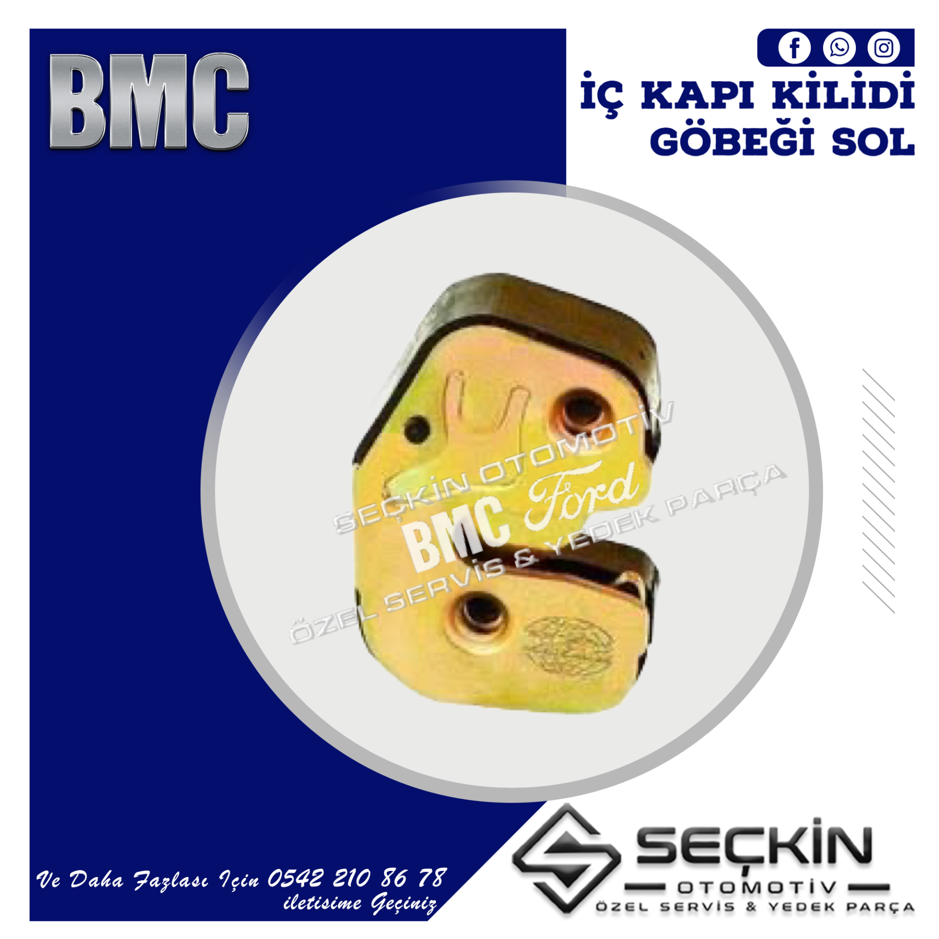 BMC TM 30 İÇ KAPI KİLİDİ GÖBEĞİ SOL KAPALI TİP